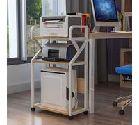 WNYAILLL 3-Tier AV Media Stand, Support Audio, Support pour Lecteur CD, Meuble Chaine HiFi Support Multimédia De Salon À 3 Niveaux for Console De Jeu, pour Bureau/Salon/Bureau(White 1)