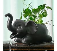 WNYAILLL Cracheur de Fontaine de Jardin, Garden Decor pour étang à koï, Paysager Décorations D'Aquarium, Jardin Extérieur Caractéristique De l'eau Cracheur D'Étang en Céramique(Black)