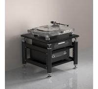 WNYAILLL Étagère AV Support de Rangement multimédia, étagère pour Lecteur CD-DVD, Support d'imprimante Mobile, Chaine HiFi Support Multimédia, Support pour Tourne-Disque(Black 1)