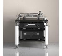 WNYAILLL Étagère AV Support de Rangement multimédia, étagère pour Lecteur CD-DVD, Support d'imprimante Mobile, Chaine HiFi Support Multimédia, Support pour Tourne-Disque(White 3)