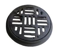 WNYAILLL Regard Eau Pluviale Extérieure Noire, Couvercle Rond de Bassin D'égout, Grille Ronde Creuse en Fonte Ductile, pour Les scènes intérieures et extérieures(35cm/13.8in)