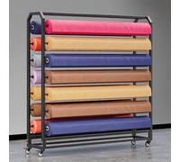 WNYAILLL Support de Rangement pour Rouleaux de Tissu Commercial à roulettes, Grand Chariot pour Tissus avec Tige De Suspension Réglable, for Bobines De Papier Peint(Black C,175cm/68.9in)