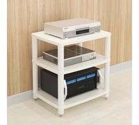 WNYAILLL Support Multimédia AV À 1/2/3/4 Niveaux, étagère pour Lecteur CD-DVD, Support pour Tourne-Disque, Étagère d'angle for Récep, Armoire pour Équipement Audio(White,64cm/25.2in)