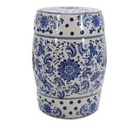 WNYAILLL Tabouret de Jardin à Tambour en céramique de Style Chinois, Table d'Appoint Décor Chinoiserie, Tabourets en Céramique Bleu Et Blanc, Design Creux Porcelaine