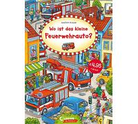 Wo ist das kleine Feuerwehrauto?: Papp-Wimmelbuch für Kinder ab 2 Jahre