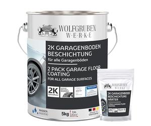 WO-WE 2K Peinture de garage sol résine époxy W707 revêtement, atelier, sous-sol, cave - Gris argent 5kg
