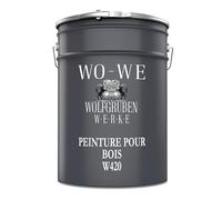WO-WE Peinture bois W420 Vernis boiserie Finition Satiné - Gris fer similaire RAL 7011-5L