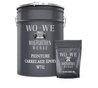 WO-WE PEINTURE CARRELAGE cuisine & salle de bain - RÉSINE BI-COMPOSANTE W712 Gris argent - 10Kg
