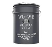 WO-WE Peinture métal MAT 3 en 1 anti-corrosion fer, acier W909 - Noir 2,5L