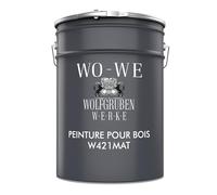WO-WE Peinture pour meuble W421 Protection bois au UV, à l'eau, Extérieur - Intérieur, Aspect MAT - Gris anthracite 5L