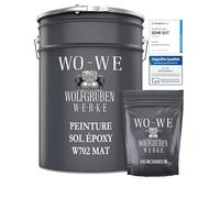 WO-WE Peinture résine époxy pour sol Garage en béton - Finition MAT W702 - Gris platine 10 KG