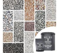 WO-WE Tapis de pierre W730 Kit de Gravier de marbre + Résine époxy protection UV extérieur - Nero Ebano 1-4mm - 2 m2