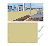Woace Housse de clôture d'extérieur imperméable et coupe-vent pour balustrade, terrasse et jardin - Comprend des attaches de câble et un cordon couleur sable, 50 x 130 cm