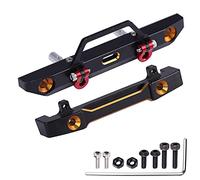 WOAFEY 2PCS en Métal Avant et Pare chocs Arrière Set pour Axial SCX24 AXI90081 1/24 RC Crawler Auto Pièces Mise à niveau