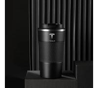 WOAFEY Bouteille Thermos à café en Acier Inoxydable, pour Tesla Model 3 Y S X, Grande capacité, Tasse isolée sous Vide, Portable pour randonnée,Black