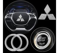 WOAFEY Capuchons de Logo Autocollants en Cristal, décoration de Volant et de Coffre, emblème en Diamant pour Mitsubishi, Bricolage
