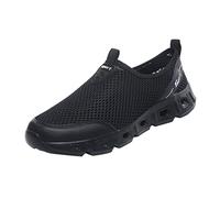 Woaikeyu Baskets Hommes Plates Chaussures de Sport Mode Maille Chaussures de Course Respirant Confortable Sports décontractées en été (Black, 43)