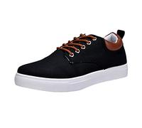 Woaikeyu Baskets Hommes Plates Low Top Canvas Chaussures de Marche à Lacets Fashion Sneakers Casual Shoes Chaussures de Sport