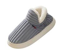 Woaikeyu Chaussons Homme pantoufles automne et hiver intérieur et extérieur mode Pantoufles De Maison Hommes couleur unie confortable sac plat avec chaud antidérapant Plates (A, 43)