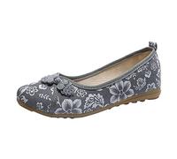 Woaikeyu Femme Chaussures en coton et lin Ballerines Femme de style ethnique brodées de fleurs Espadrilles chaussures en tissu 71