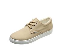 Woaikeyu Mode Baskets Hommes Rétro Chaussures Décontractées Plates à Lacets Bout Rond Chaussures Confortables Antidérapant Running Respirantes Outdoor léger Chaussures (Z1-Beige, 39)