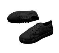 Woaikeyu Plates Baskets Femme Respirant Chaussures Dentelle Mesh Fleurs Casual Chaussures de Sport Outdoor Confortables Tendances Sneakers (Z4-Black, 39)