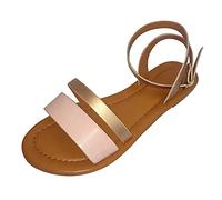 Woaikeyu Plates Sandales Femmes Été Bout Ouvert Bride Cheville Sandales Gladiateur rose 38
