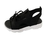 Woaikeyu Sandales Femme Plateforme Respirant Mesh Baskets Bouche de Poisson Sandales Bout Ouvert Creux Confortable Été Mode Décontractées Extérieur Sandales 42