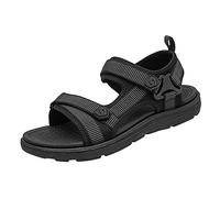 Woaikeyu Sandales Homme Chaussures Bout Ouvert décontractées Sandales plates pour hommes Mode et confort Sandales de plage Sandales Été Mode Casual sandales (Black, 44)