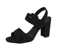 Woaikeyu Talon Haute Épais Sandales Femmes Été Boucle Croix Sangle Bout Ouvert Sandale noir 38