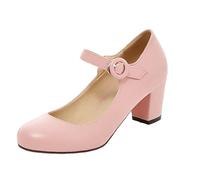 Woaikeyu Talons Hauts Femmes Grande Taille Printemps Bout Rond Plateforme Bride Cheville Boucle Mary Jane Chaussures Robe De Banquet Talons Chaussures Robe De Mariée 37