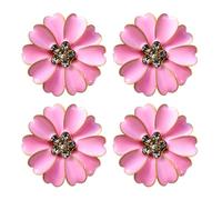 Woalopted 4Pcs Couvercles De Boutons Pour Femmes, Protège-boutons Strass, Décor Floral En Strass Avec Clip, Couvercles De Bouton Pour Jeans, Robes, Tissus, Chemisiers, Vêtements, Chemises