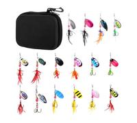 Woalopted Appât De Pêche | 16 Pièces De Leurres Nageurs À Paillettes en Forme De Crevette - Kit De Leurres De Pêche | pour Le Doré La Truite La Marigane Le Saumon Le Poisson-Chat l'eau Salée l'eau