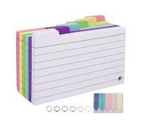 Woalopted Cartes de Notes Vierges | 300 Pièces Cartes de Révision Lignées Couleurs Carton Épais | Fournitures scolaires pour enseignement étudiants prise de notes cours collège