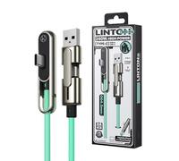 Woalopted Chargeur À Support Invisible,Câble de Charge Rapide Latérale Double Embout 240W | Support de Charge 2 en 1 avec Câble Porte-Téléphone Invisible | pour Smartphones, Tablettes, Voyage