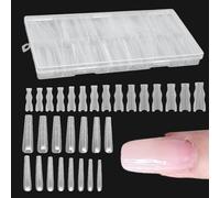 Woalopted Formes À Ongles | Transparent 180 Pièces Outils De Manucure Sandwich - Bouts d'Ongles à Couverture Intégrale - Pour Maison Voyage Vacances Salon Spa Mariage