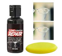 Woalopted Lisseur de Rayures pour Verres,Liquide de Réparation 30g avec Éponge - Pâte Réparatrice avec Éponge,pour Lunettes de Soleil, Vitres, Pare-brise, Casque et Masques