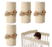 Woalopted Lot de 2 housses de protection pour barrière de lit Mull avec sangles réglables, tour de lit pour barrière de lit bébé, salon, chambre d'enfant, saisons chaudes