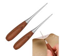 Woalopted Piquet de en Cuir - avec poignée en Bois - Outil de pour Cuir - pour Meubles rembourrés, Chaussures, Bottes, Ceintures, Sacs, Jeans, Tissus, de Livres