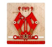 Woalopted Puzzle Bébé,Singe 3D Jouet Mathématiques Interactif | Puzzle Mécanique en Bois pour Enfant,pour Fille Garçon Activités Pâques Maternelle