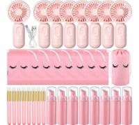Woanger Lot de 32 kits de shampooing pour cils rechargeables et portables par USB - Bouteille vide - Cadeau de mariage - Cadeau de remerciement pour les employés (500 mAh, rose)