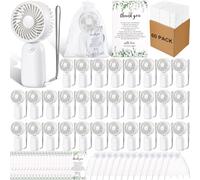 Woanger Lot de 60 mini éventails à main en vrac pour invités - Cadeaux de mariage pour invités - Cadeaux d'hôtesse pour couple - Ventilateur personnel portable pour fête de remerciement, fiançailles