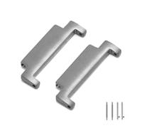 WOATOHO Lot de 2 connecteurs métalliques dorés, argentés et Noirs avec Broches à Ressort, connecteurs Flexibles for Bracelets de Montre de 20 mm et 22 mm(Silver,20 * 20mm)