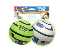 Wobble Wag Giggle Lot de 2 balles interactives pour Chien, Sons de Rire Amusants lorsqu'ils sont roulés ou secoués, Les Animaux de Compagnie savent Le Mieux. 1 Balle Originale et 1 Balle