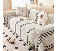 WOBblo Plaids pour Canapés Grand Jeté De Canapé 3 Places, Chenille Jacquard Tissé Décoratif Polyvalent Grand Canapé Couverture avec Glands, Couvre-lit Et Canapé,Gris Foncé,180x300cm