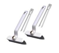 Wobestod 2 pièces Brosse de Nettoyage de crevasses Multifonctions Brosse à Joints 360° rotative à Poils durs Nettoyante pour Le Nettoyage des Interstices Bain Toilettes Coins Carreaux (Blanc)