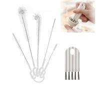 Wobestod Lot de 6 Goupillons à Bouteille Petite Brosses de Nettoyage Multifonctions avec Brosse à Couvercle pour Bouteille, Tasse, Verre, Paille, Tuyau à Lait, Carafe, Théière Buse