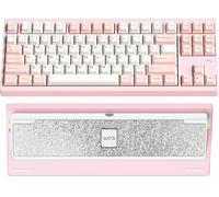 WOBKEY Crush 80 Reboot CNC Aluminium Fermeture Rapide 5 Secondes Triple Modes de Connexion Clavier Mécanique avec Acoustique Supérieure (Pro Rose)