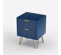 WOBOPCG Table de chevet 1er Set, Table de nuit avec 2 tiroirs, Table de nuit avec pieds en métal, Meuble de nuit moderne, Table d’appoint pour canapé, Table de canapé avec pieds pour chambre à coucher