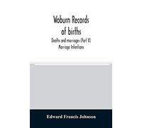 Woburn Records Of Births, Deaths And Marriages (Part X) Marriage Intentions